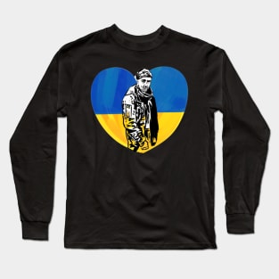 Peace for Ukraine - Ukrainian soldier hero. Glory to Ukraine Long Sleeve T-Shirt